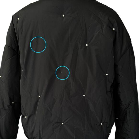 Sleeper Faux Pearl Puffer Cropped Jacket‎ Black Size S/M - Picture 10 of 10